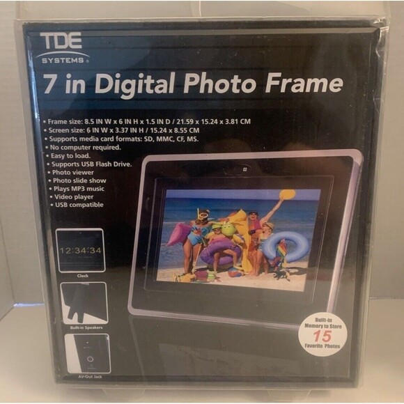 TDE SYSTEMS 7 INCH DIGITAL PHOTO FRAME NEW IN THE BOX. - Picture 1 of 5